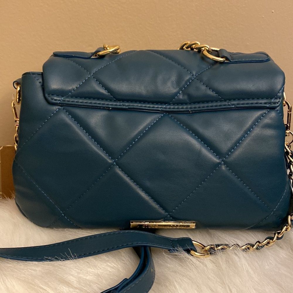 NWT Steve Madden (btulsa) Quilted Shoulder/ Crossbody Bag - Peacock Green - Picture 10 of 12